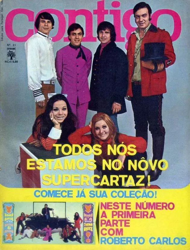 Revista Contigo - Número 61. Martinha, Wanderléa, Eduardo Araújo, Wanderley Cardoso, Erasmo Carlos e Roberto Carlos. Todos Nós Estamos No Novo Super-Cartaz.